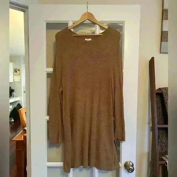 J. Jill Lightweight Knit Long Tunic Sweater Top Button Sleeve Side Slit Size XL - Picture 8 of 10
